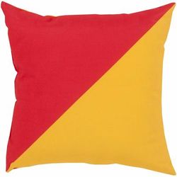 Buliwao 20" Square Coastal Pillow plush Red/Saffron/Mustard Outdoor Throw Pillow - Boutique Rugs