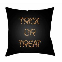 Lambayong 18" Square Modern Halloween pillow Seashell/Onyx Black/Copper/Nickel/Neutral/Jet Black/Off White/Black/Onyx Outdoor Throw Pillow - Boutique Rugs