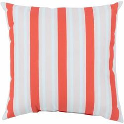 Minuri 18" Square Coastal Pillow plush Coral/Light Gray/Pale Blue Outdoor Throw Pillow - Boutique Rugs