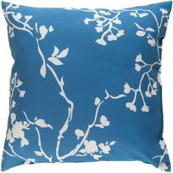 Bangahan 20" Square Traditional Pillow plush Blue/Cream Outdoor Throw Pillow - Boutique Rugs
