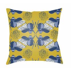 Laymantown 20" Square Modern Pillow plush Dark Blue/Light Blue/Mustard/White/Navy Outdoor Throw Pillow - Boutique Rugs