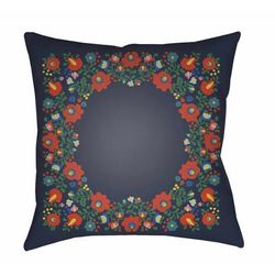 Malazgirt 18" Square Traditional Pillow plush Teal/Navy/Bright Red/Emerald/Bright Blue/Navy/Light Silver/Ink/Charcoal/Brick Red/Black/Fern Green Outdoor Throw Pillow - Boutique Rugs