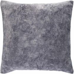 Chalkville 20" Square Modern Pillow plush solid Gray/Navy Throw Pillow - Boutique Rugs