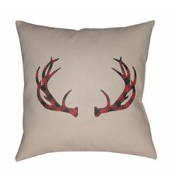 Tralee 18" Square Cottage Pillow plush Light Gray/Black White/Garnet/Gray/Nutmeg/Slate Gray Taupe/Ivory/Khaki/Sage/Tan Outdoor Throw Pillow - Boutique Rugs