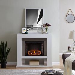 Lirrington Stainless Steel Fireplace - SEI Furniture FE1028059