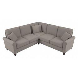 Bush Furniture Hudson 87W L Shaped Sectional Couch in Beige Herringbone - Bush Furniture HDY86BBGH-03K