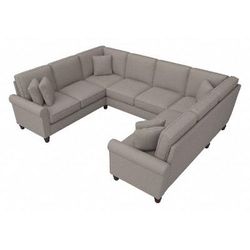 Bush Furniture Hudson 113W U Shaped Sectional Couch in Beige Herringbone - Bush Furniture HDY112BBGH-03K