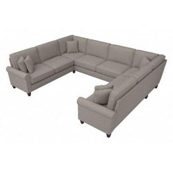 Bush Furniture Hudson 125W U Shaped Sectional Couch in Beige Herringbone - Bush Furniture HDY123BBGH-03K