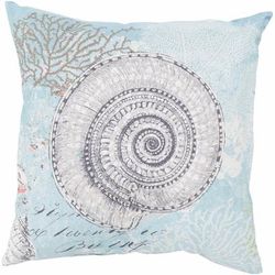 Wanamassa 26" Square Coastal Pillow plush Aqua/Charcoal/Cream/Medium Brown/Medium Gray Outdoor Throw Pillow - Boutique Rugs