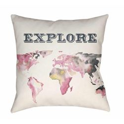 Platagata 22" Square Modern Pillow plush Ivory/Light Pink/Navy/Pink/Yellow/Pale Pink Outdoor Throw Pillow - Boutique Rugs