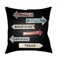 Agcogon 22" Square Cottage pillow cabin Teal/Sky Blue/Black/Beige/Bright Red/Jet Black/Ash/Onyx Outdoor Throw Pillow - Boutique Rugs