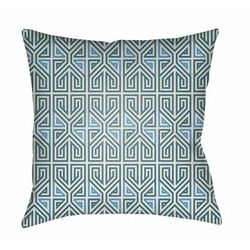 Waiuku 18" Square Modern Pillow plush Muted Blue/Off White/Medium Gray/Slate/Smoke/Light Silver/Beetle Blue/Metallic Silver/Marine Blue/Ash Outdoor Throw Pillow - Boutique Rugs