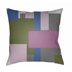 Silang 18" Square Modern Pillow plush Blue/Light Gray/Magenta/Olive Outdoor Throw Pillow - Boutique Rugs