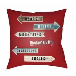 Stettler 18" Square Cottage pillow cabin Teal/Sky Blue/Beige/Bright Red/Camel/Dark Brown/Ash/Light Brown/Brick Red/Blush Outdoor Throw Pillow - Boutique Rugs