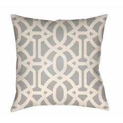 Mabusag 18" Square Modern Pillow Moroccan Plush Off White/Dark Gray/Gray/Pewter/Cloud Gray/Pearl/Metallic Silver/Ash/Medium Gray Outdoor Throw Pillow - Boutique Rugs