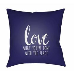 Aldergrove 18" Square Modern Pillow plush solid Admiral Blue/White Tonal/Silverstone/Metallic Silver/Thatch Blue/Marine Blue/Off White/Violet/Dark Purple/Light Purple Outdoor Throw Pillow - Boutique Rugs