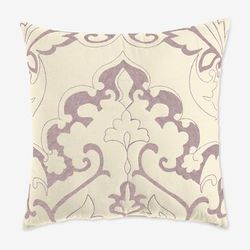 Amelia Square Pillow by BrylaneHome in Ivory Lavender