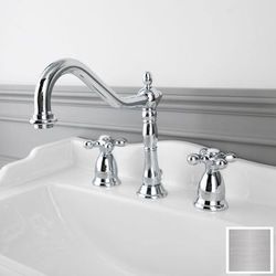 Randolph Morris Victorian Widespread Bathroom Sink Faucet - Metal Cross Handles RMB818MC-PN