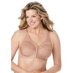 Plus Size Women's Full Figure Plus Size MagicLift Natural Shape Front-Close Bra Wirefree 1210 by Glamorise in Cappuccino (Size 54 F)