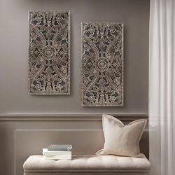 Madison Park Carved Wall Panel 2 Piece Set in Bronze - Olliix MP95B-0263