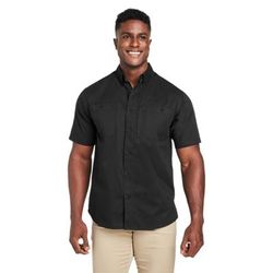 Harriton M585 Men's Advantage IL Short-Sleeve Work Shirt in Black size 3XL | Cotton/Polyester Blend