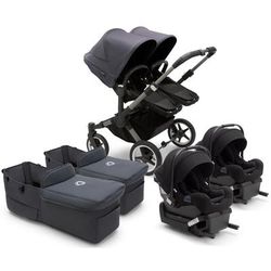 Bugaboo Donkey 5 + Turtle One Twin Travel System Bundle - Graphite / Stormy Blue / Stormy Blue / Bla