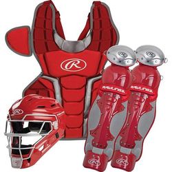 Rawlings Renegade 2.0 Youth Baseball Catcher's Set - Ages under 12 Scarlet/Silver