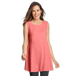 Plus Size Women's Sleeveless Fit-And-Flare Tunic Top by Woman Within in Sweet Coral (Size 38/40)