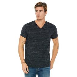 Bella + Canvas 3655C Textured Jersey V-Neck T-Shirt in Black Marble size 2XL 3655, BC3655