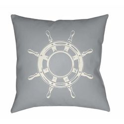 Beno 18" Square Coastal Pillow plush Off White/Medium Gray/Neutral/Smoke/Nickel/Pewter/Pearl/Gray/Metallic Silver/Medium Gray Outdoor Throw Pillow - Boutique Rugs
