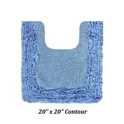 Shaggy Border Bath Rug Mat, 20" X 20" by Better Trends in Blue