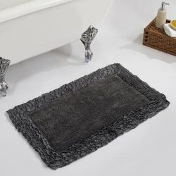 Shaggy Border Bath Rug Mat, 21" X 34" by Better Trends in Gray