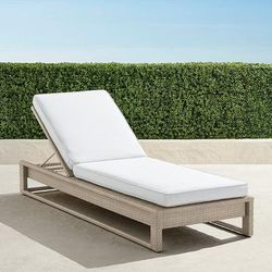 Palermo Chaise Lounge in Dove Wicker - Sunbrella Rain, Rain Natural - Frontgate