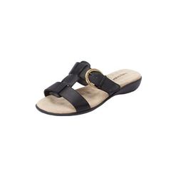 Wide Width Women's The Dawn Slip On Sandal by Comfortview in Black (Size 7 1/2 W)