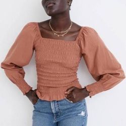 Madewell Tops | Madewell Romy Top | Color: Brown/Red | Size: Xxs