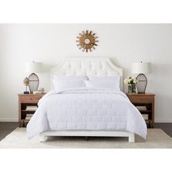 Subway Tile Stitch Down Alternative Blanket by St. James Home in White (Size KING)
