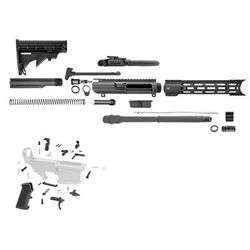 Tiger Rock .308 AR-10 Rifle Build Kit Hybrid 17in 16in Barrel Heavy Mid 1x10 5/8x24 12in M-Lok Handguard Compensator Nitride Anodized Black