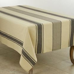 Banded Cotton Tablecloth - Saro Lifestyle 3011.N65104B