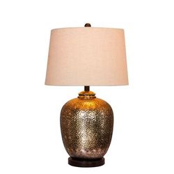 "Martin Richard 27.5" Brown Mercury Glass & Oil Rubbed Bronze Metal Table Lamp - Fangio Lighting W-5155"