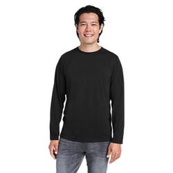 CORE365 CE111L Adult Fusion ChromaSoft Performance Long-Sleeve T-Shirt in Black size Large | Polyester