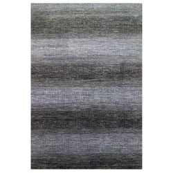 Shahbanu Rugs Charcoal Black Modern Chiaroscuro Collection Hand Knotted Thick and Plush Pure Wool Oversized Rug (12'2" x 18'0")