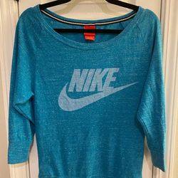 Nike Sweaters | Nike 3/4 Sleeve Sweater Womens Size Xs Teal | Color: Blue | Size: Xs