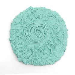 Bell Flower Bath Rug Collection by Home Weavers Inc in Turquoise (Size 18" X 18")