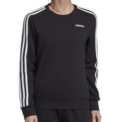 Adidas Tops | Adidas Striped Cozy Pullover Sweatshirt Women’s Size Large | Color: Black | Size: L
