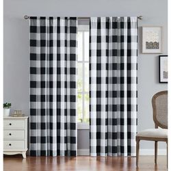 Everyday Buffalo Plaid Drapes by Truly Soft in Black