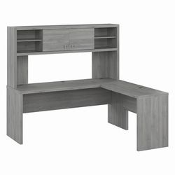 Bush Business Furniture Echo 72W L Shaped Computer Desk with Hutch in Modern Gray - ECH057MG