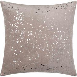 Shui 22" Square Modern Pillow plush Cotton Gray/Metallic Silver/Silver Gray Throw Pillow - Boutique Rugs
