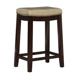 Crowell BEIGE COUNTER STOOL by Linon Home Décor in Beige