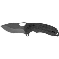 SOG Specialty Knives & Tools Kiku XR LTE Folding Knife 3.02in CRYO CTS XHP Blade Tanto Blackout Linen Micarta Handle Black SOG-12-27-04-57