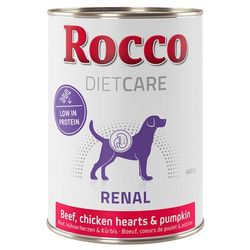 6x400g Renal Beef, Chicken Hearts Rocco Diet Care Wet Dog Food